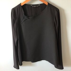 NWOT Zara Basic Black Blouse